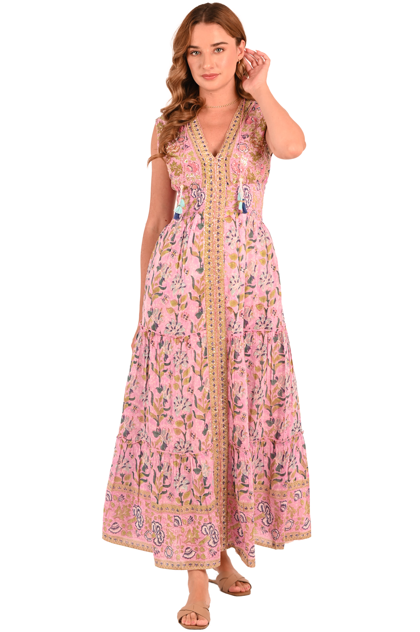 Embroidered Lyla Maxi Dress