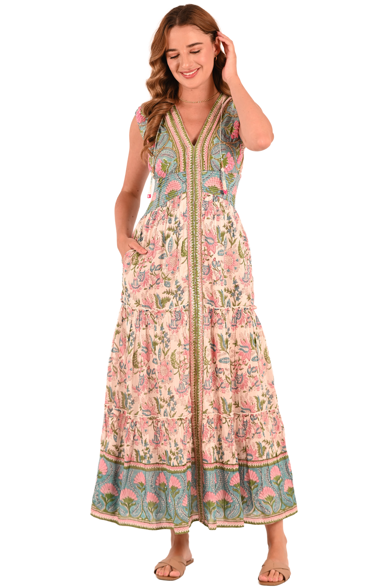 Embroidered Lyla Maxi Dress