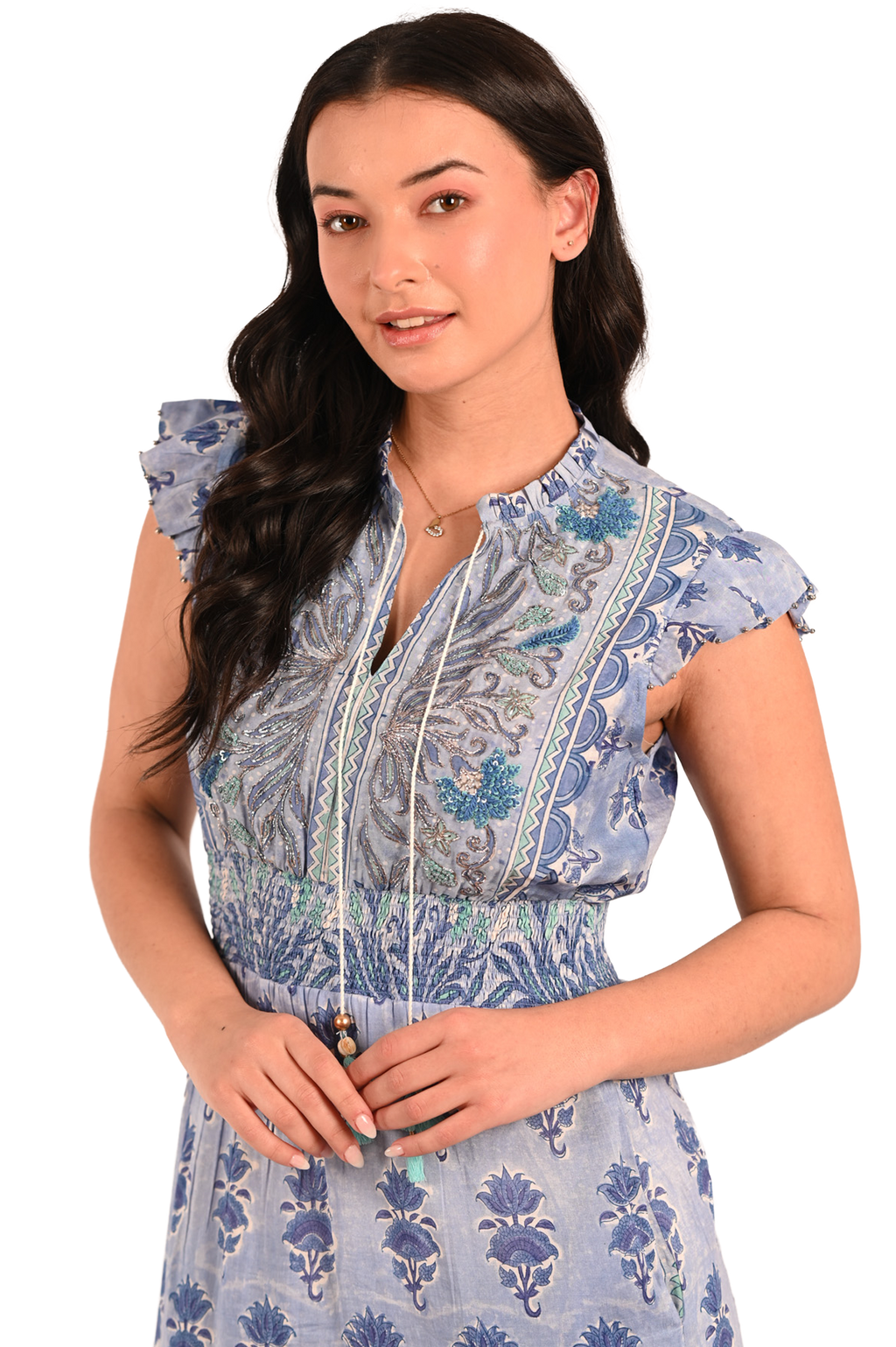 Embroidered Kate Maxi Dress