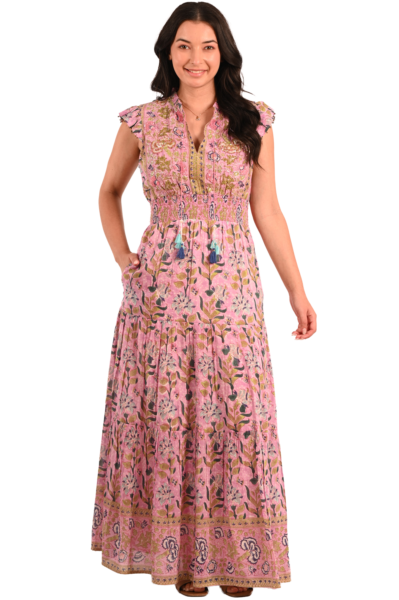 Embroidered Kate Maxi Dress